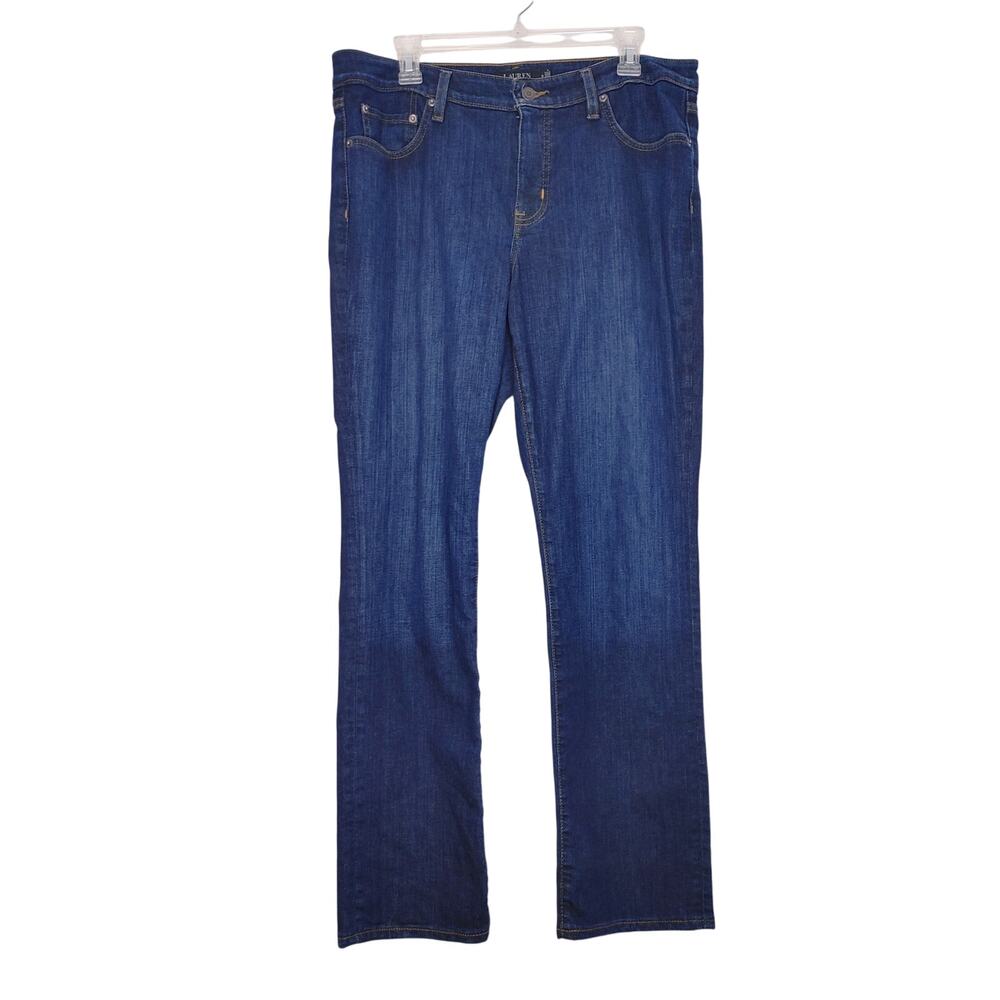 Lauren Ralph Lauren Black Label Straight Leg Jeans High Rise Blue Womens Size 14